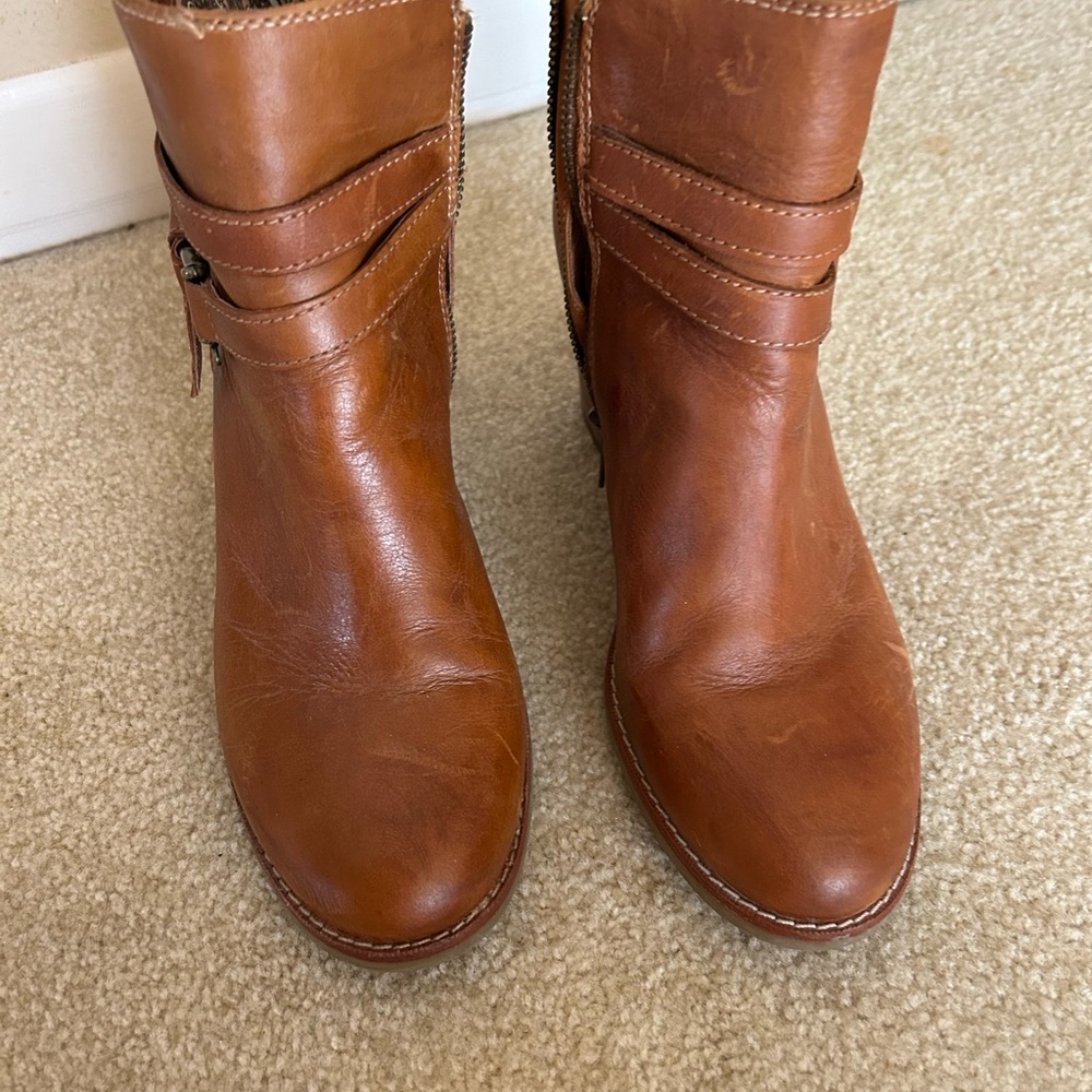 Brown Leather Women's Ankle Boots